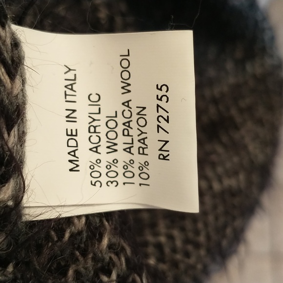 Betty Betty Sweater Pea Coat Plaid Cardigan Button Italy Alpaca Wool Long Line - Picture 9 of 10